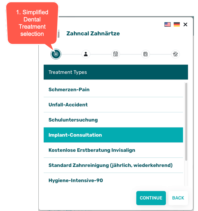 01 Online Booking-Dental Treatment Selection
